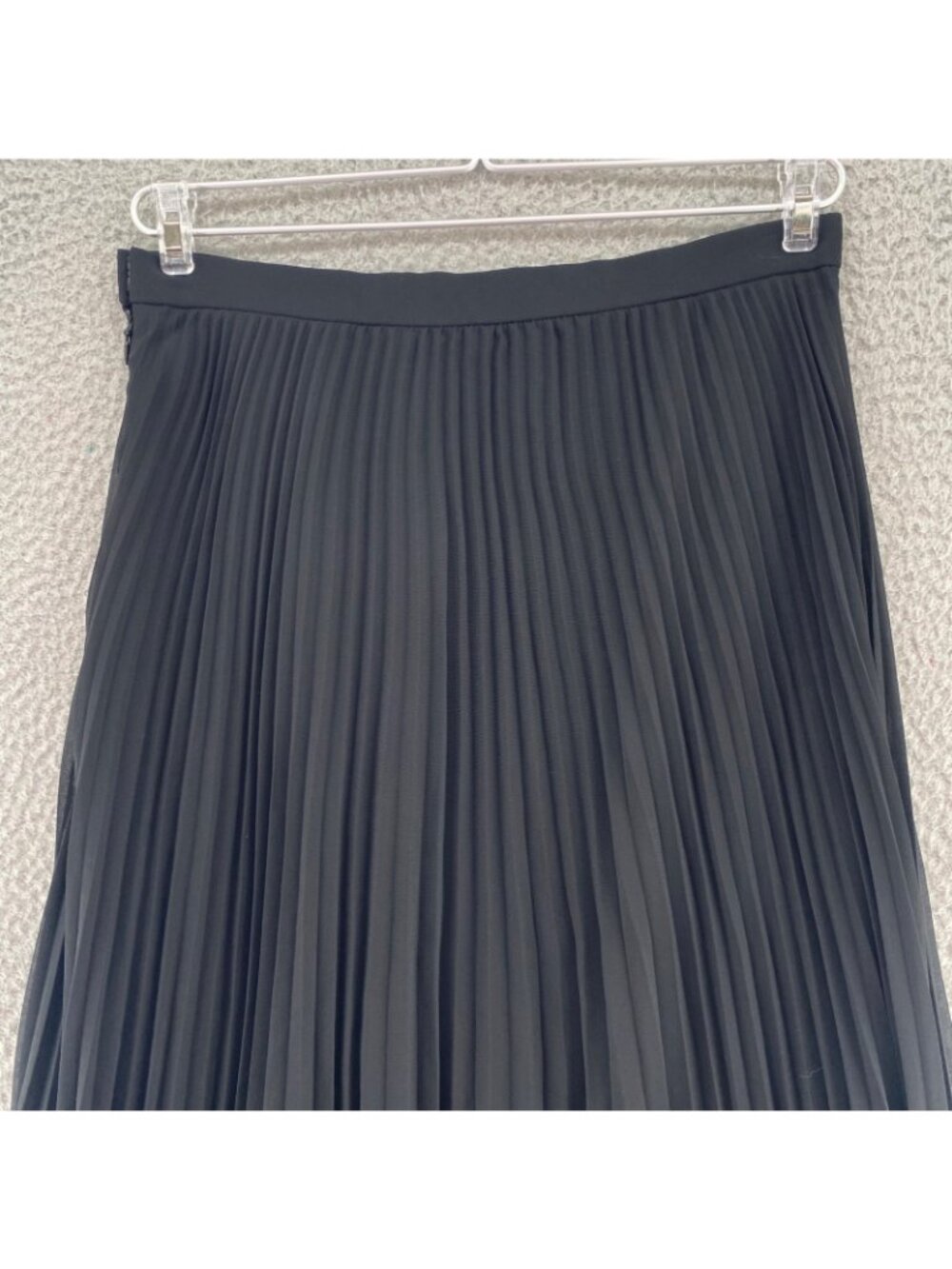 Polo Ralph Lauren Skirt Womens 2 Black Lined Chiffon Knife Pleat Below Knee Midi - Picture 4 of 11